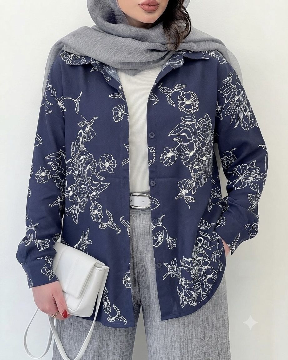 شومیز نخی گلدار زنانه