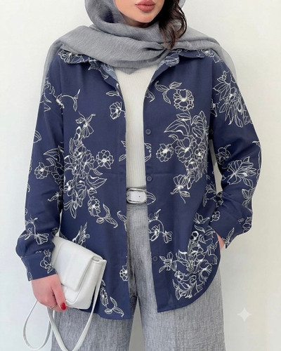 شومیز نخی گلدار زنانه