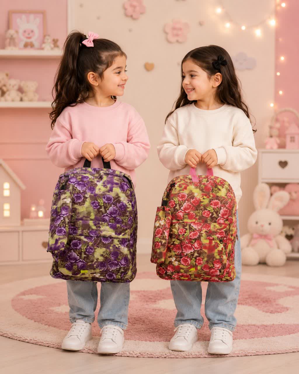 کیف مخمل جیر گل گلی دخترانه