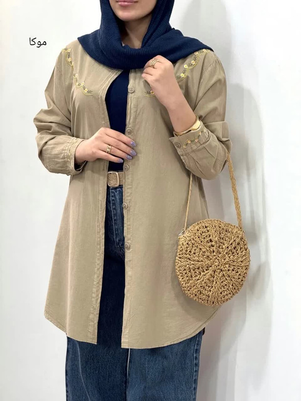 شومیز گلدوزی الیاف زنانه با کیفیت