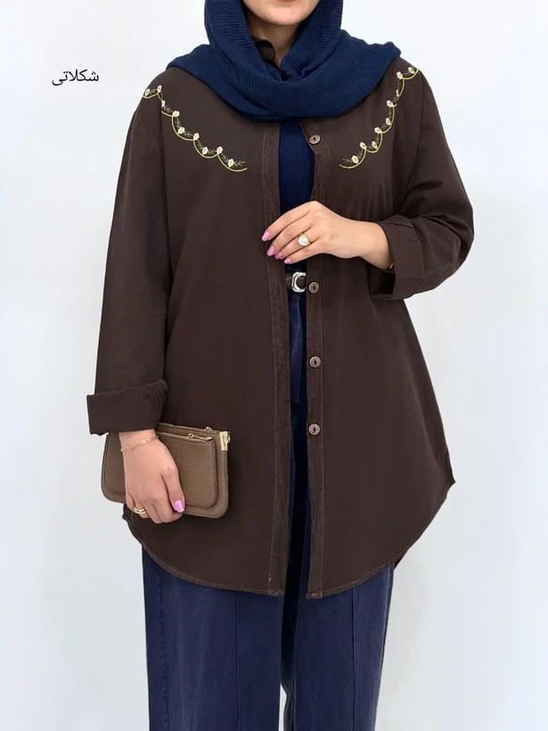 شومیز گلدوزی الیاف زنانه با کیفیت