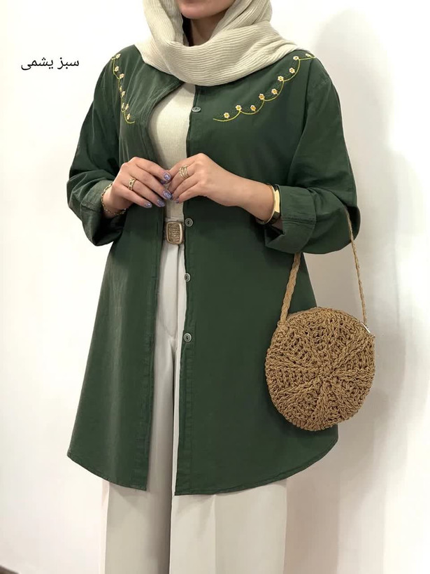 شومیز گلدوزی الیاف زنانه با کیفیت